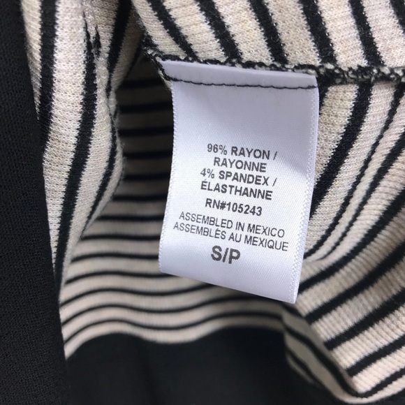 Soul Cake Striped Cold Shoulder Contrast Hem Top S - Picture 6 of 7